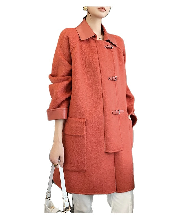 ZABRI high quality women's winter /autumn  plus size cashmere wool coat