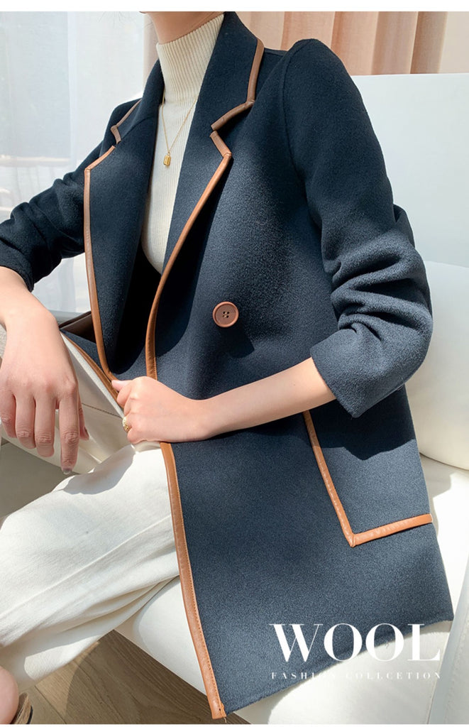 ZABRI Newest high quality ladies fashion design  luxury wool coat